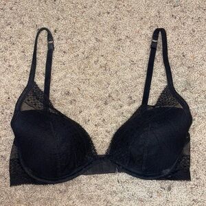 Sexy Black Victorias Secret Plunge Bra - 34D